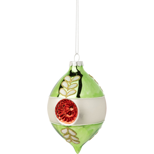 Glass Reflector Ornament Green