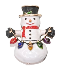 Brooch Snowman Christmas Lights