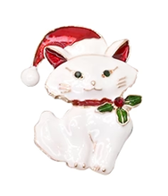 Brooch Christmas Kitten