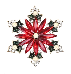 Brooch Poinsettia Crystal