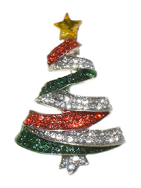 Brooch Christmas Tree Swirl