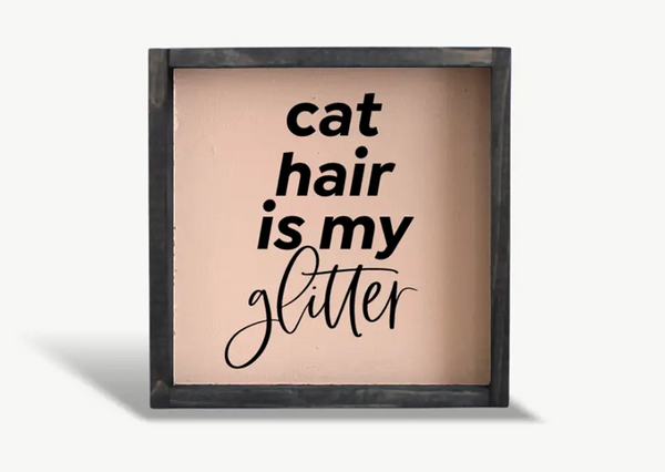 Box Framed Print Cat Hair Is My Glitter