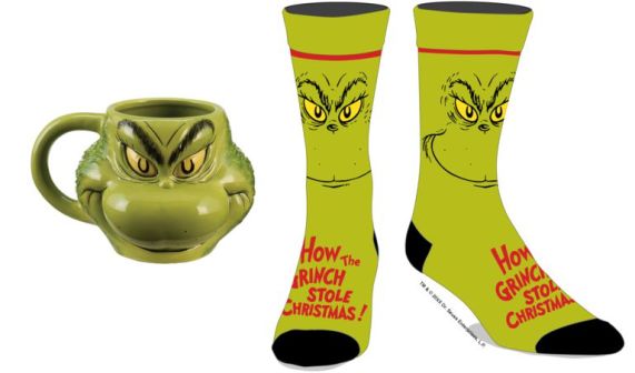 The Grinch Sculpted Mug w/Crew Socks Set