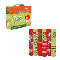 The Grinch Tin Tote w/6 Pairs Crew Socks