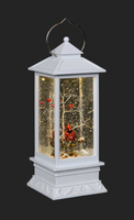 LED Lantern Snow Globe Cardinal