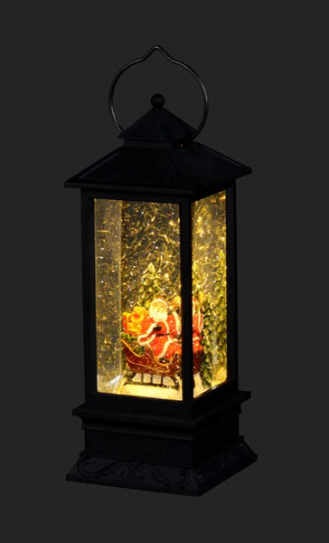 LED Lantern Snow Globe Santa