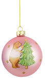 Glass Baby's First Christmas Ball Ornament Pink