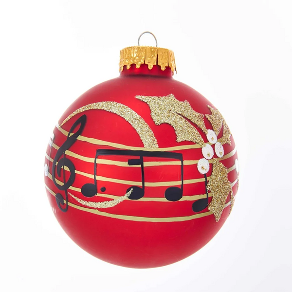 Glass Music Notes Ball Ornament