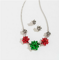 Gift Bow Necklace & Earrings Set