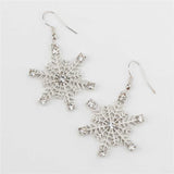 Jewelled Snowflake Earrings Silver