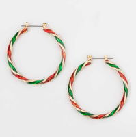 Holiday Twist Hoop Earrings Gold