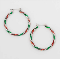 Holiday Twist Hoop Earrings Silver