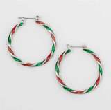 Holiday Twist Hoop Earrings Silver