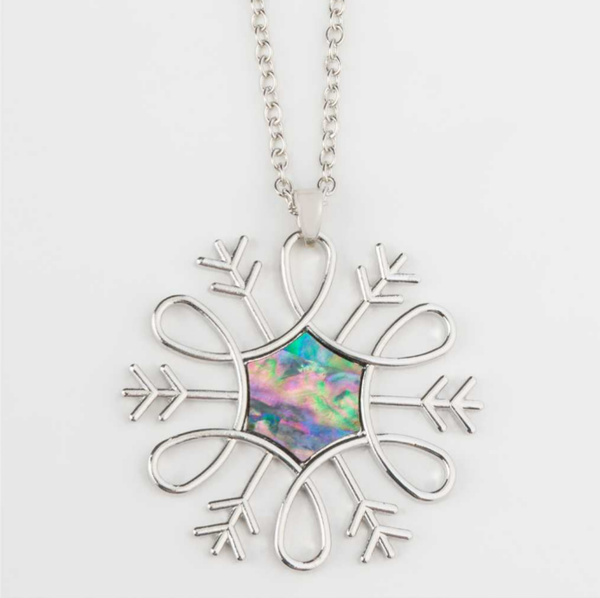 Abalone Snowflake Pendant Necklace