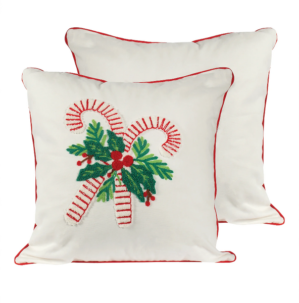 Candy Canes Applique Cushion