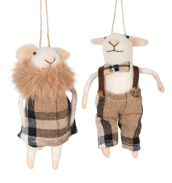 Felt Mouse Plaid Ornament