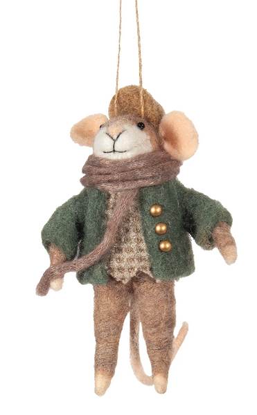 Felt Mouse Tiny Tim Ornament