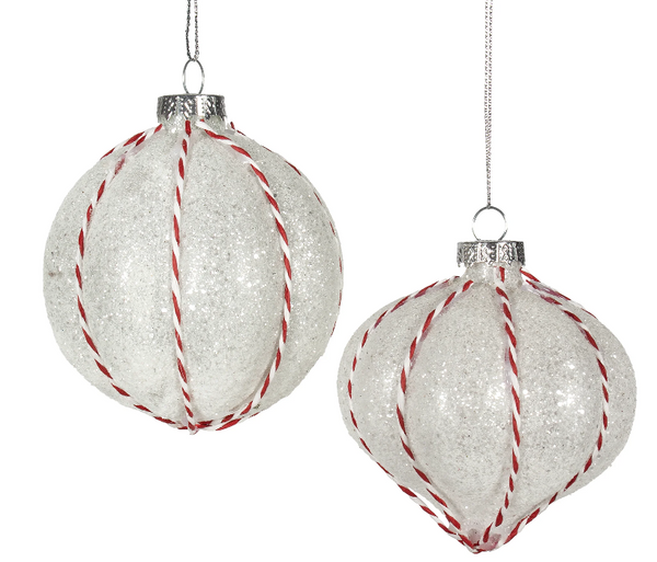 Glass Candy Cane Stripe Ornament