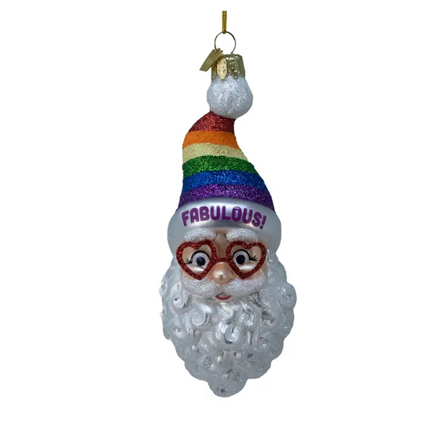 Noble Gems Glass Fabulous Santa Ornament