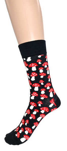 Women's Socks Mushrooms Red