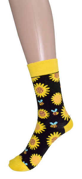 Women's Socks Sunflowers & Bees