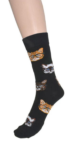 Women's Socks Cats in Glasses