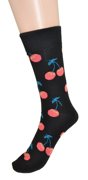 Women's Socks Cherries Black