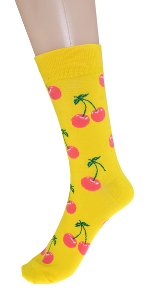 Women's Socks Cherries Yellow