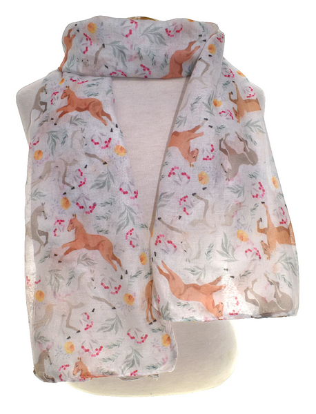 Horses White Scarf