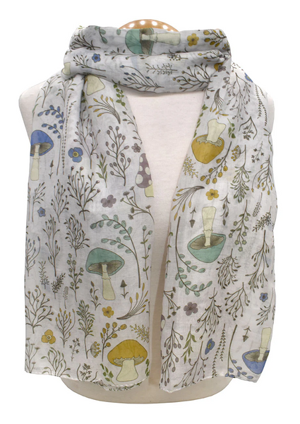 Mushrooms White Scarf