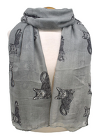 Cat Rest Grey Scarf