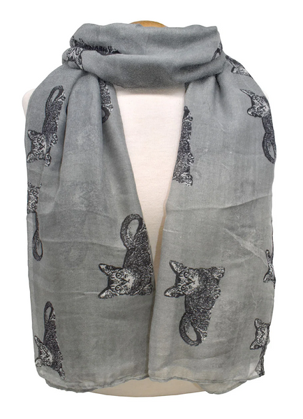 Cat Rest Grey Scarf