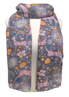 Deer Floral Purple Scarf