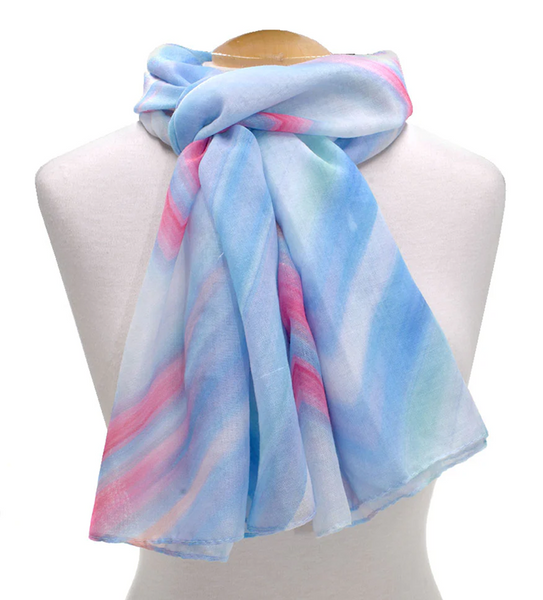 Pastel Chevron Blue Scarf