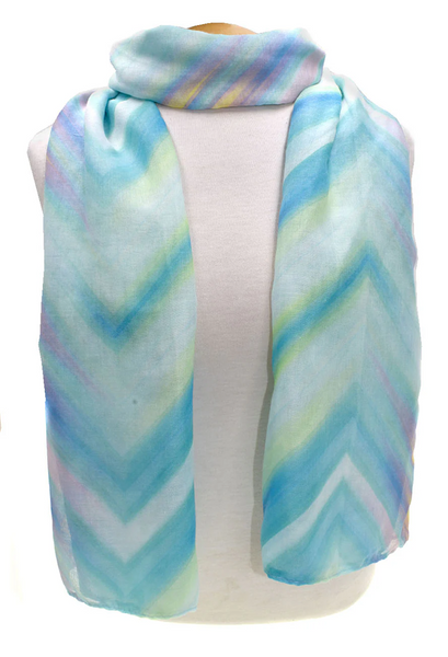 Pastel Chevron Green Scarf