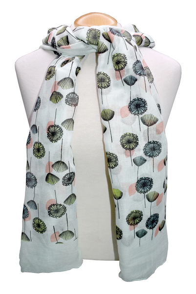 Dandelion Puff White Scarf