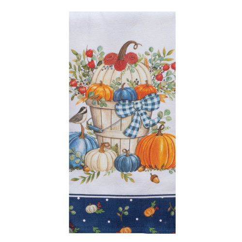 Harvest Wishes Dual Purpose Tea Towel Pumpkins