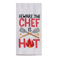 BBQ Time Beware the Chef is Hot Terry Towel