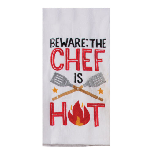 BBQ Time Beware the Chef is Hot Terry Towel