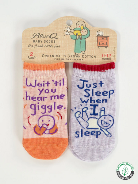 Baby Socks Hear Me Giggle/Sleep