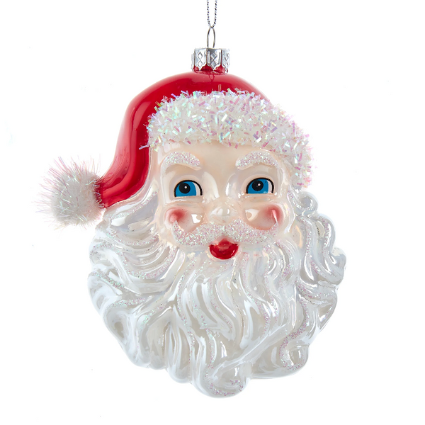 Glass Santa w/White Beard Ornament