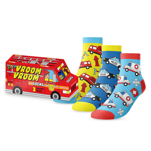 Kids Vroom Vroom Socks 3 Pairs