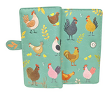 Large Zipper Wallet Chicken Farm Green