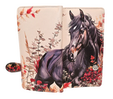 Large Zipper Wallet Autumn Horse Beige