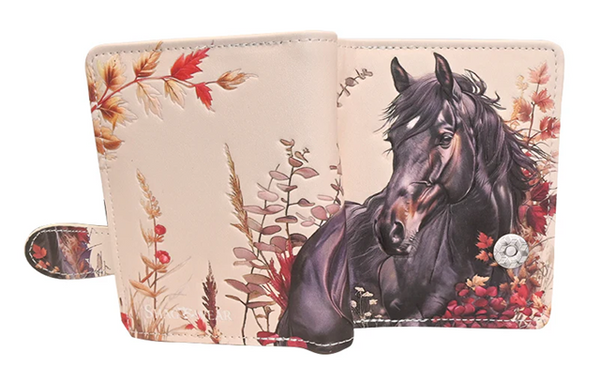 Small Zipper Wallet Autumn Horse Beige