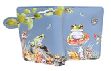 Small Zipper Wallet Frog Forest Blue