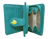 Small Zipper Wallet Bear Family Teal