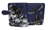 Small Zipper Wallet Medieval Dragons Navy
