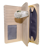 Large Zipper Wallet Raccoon Family Beige