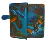 Large Zipper Wallet Raven Feather Teal